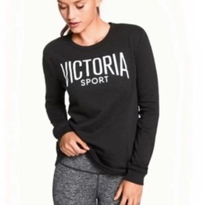 Victoria's Secret VS Sport Crewneck Graphic Logo Sweatshirt in Black Small